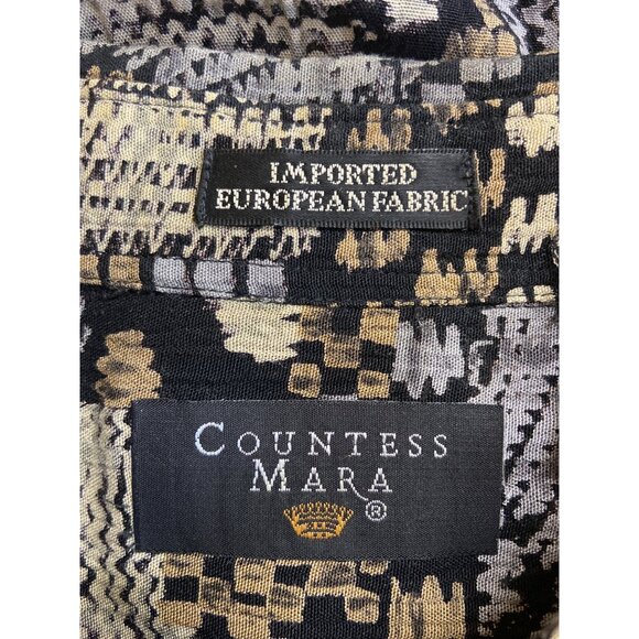 Vintage Countess Mara Rayon Shirt L 90s Abstract Geometric Hawaiian Shirt Resort - Picture 4 of 8